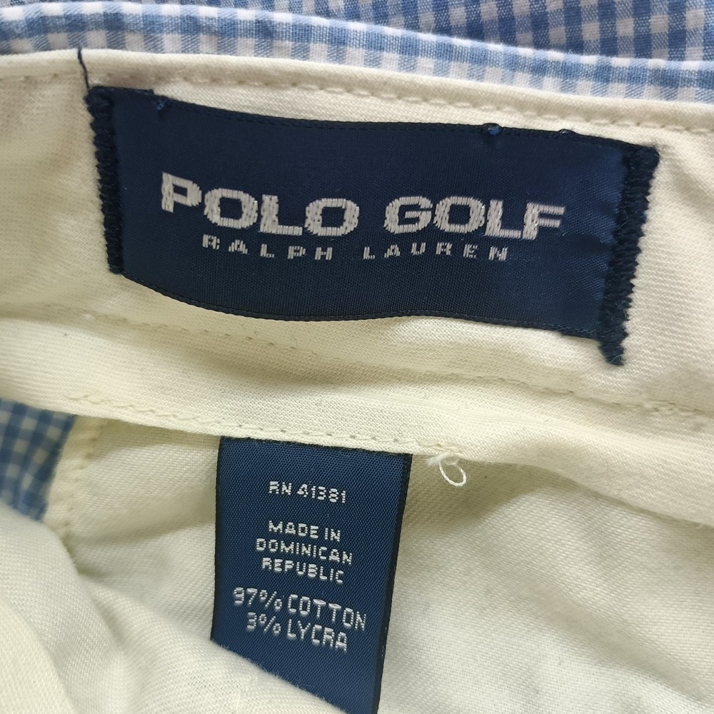 Polo Golf Ralph Lauren Men's Size 36x34 Blue Check Plaid‎ Cotton Blend Pants